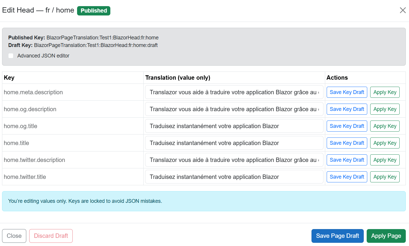 Translation edit dialog